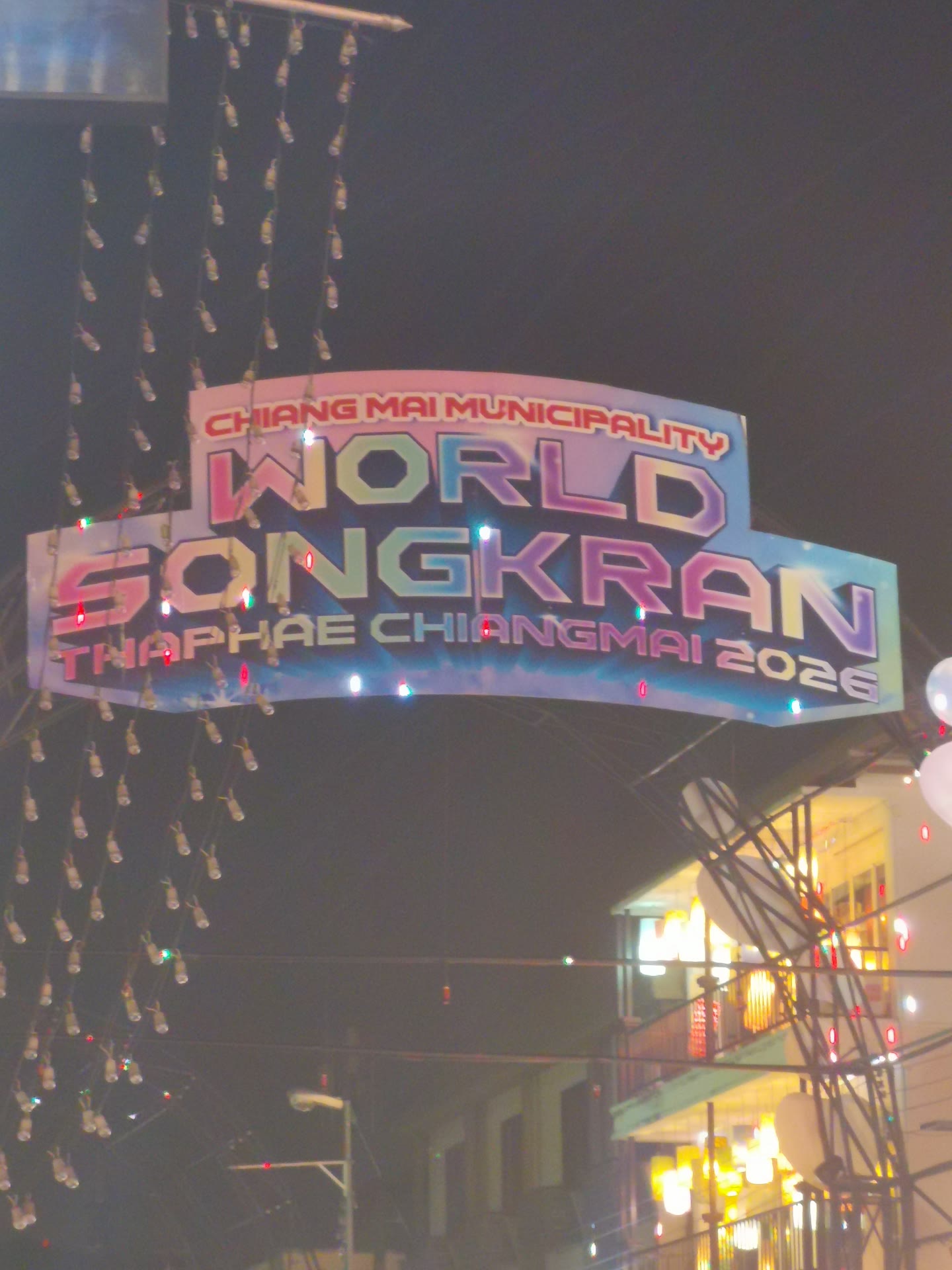 Panneau du Songkran Festival à Chiang Mai
